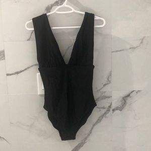 New with tags - size small - JCrew Factory Black Plunge One Piece Swimsuit